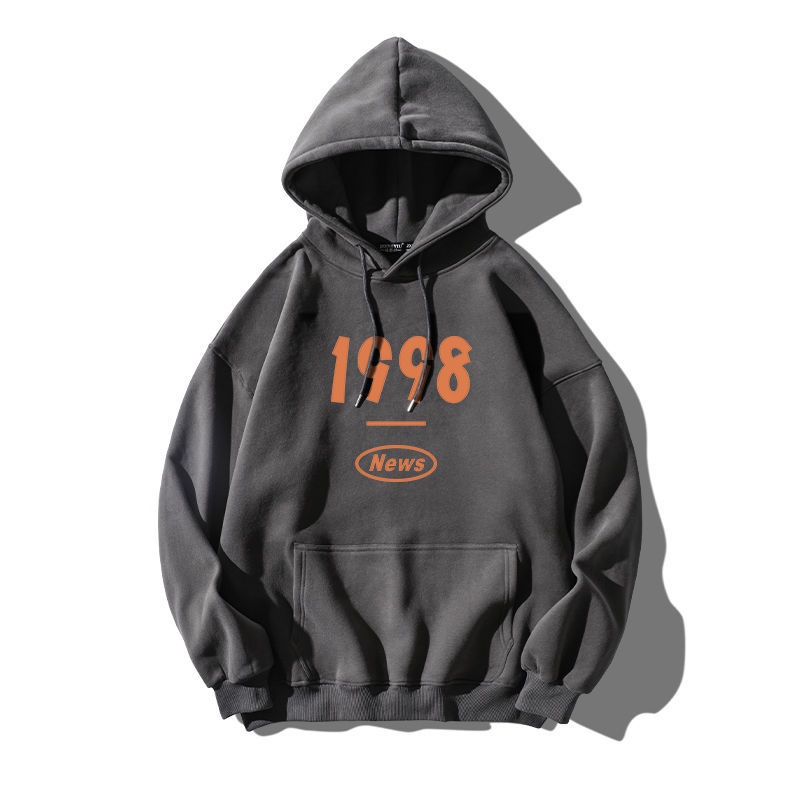 Áo Hoodie Tay Dài Dáng Rộng Phong Cách Vintage Âu Mỹ Giản Dị Dành Cho Bạn Nam