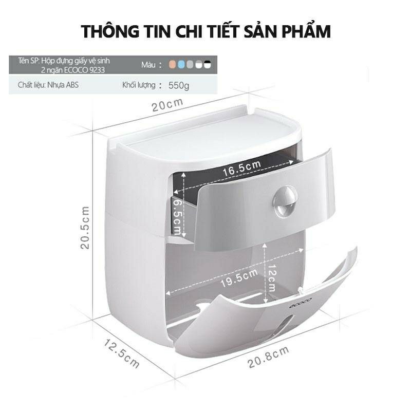 Hộp đựng giấy vệ sinh hai trong một ecoco