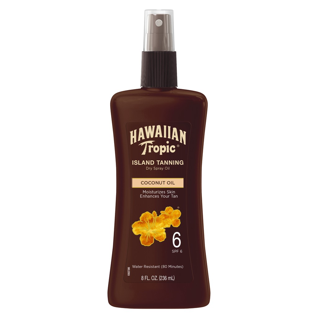 Dầu tắm nắng &amp; bảo vệ da Hawaiian Tropic Sunscreen Protective Tanning Dry Oil Sunscreen Spray SPF 6 (Mỹ)