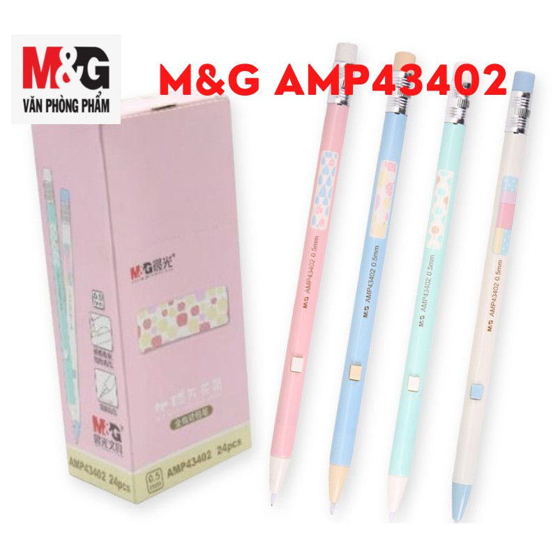 Chì Bấm M&amp;G AMP43402 (0.5mm) Tự Động Thân Màu Pastel - 1 cây