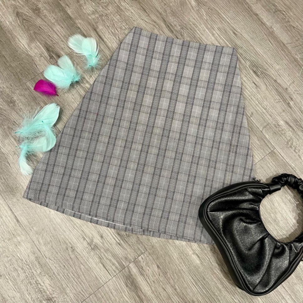SPK-  Chân váy nữ, chân váy nữ sọc caro from chữ A trên gối xinh xắn SKUCV-06 | BigBuy360 - bigbuy360.vn