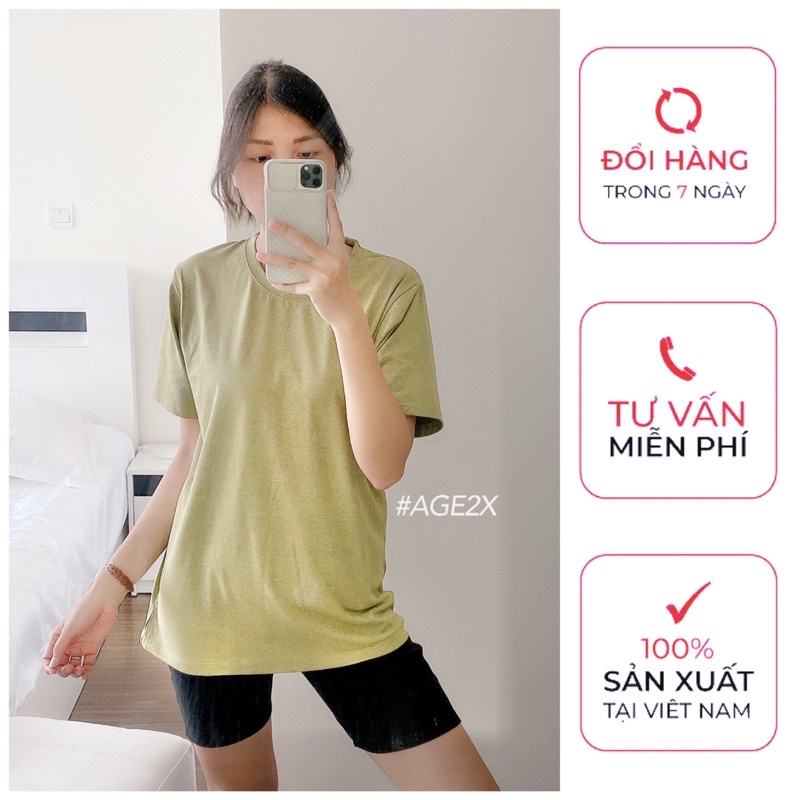 TONE XANH ĐỐM áo thun trơn AGE2X cho ngày hè mát mẻ
