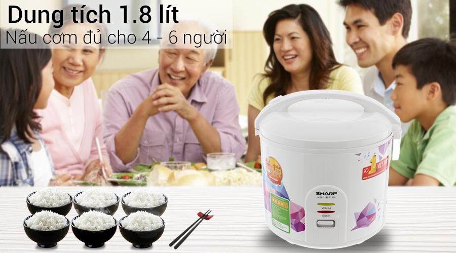 Nồi cơm điện Sharp 1.8 lít KS-18TJV Chính Hãng xả kho mới 99%-BH 12 tháng