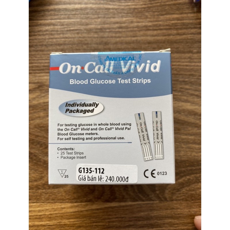 Que Thử Đường Huyết On Call Vivid hộp 25 test - Hàng nhập khẩu chính hãng