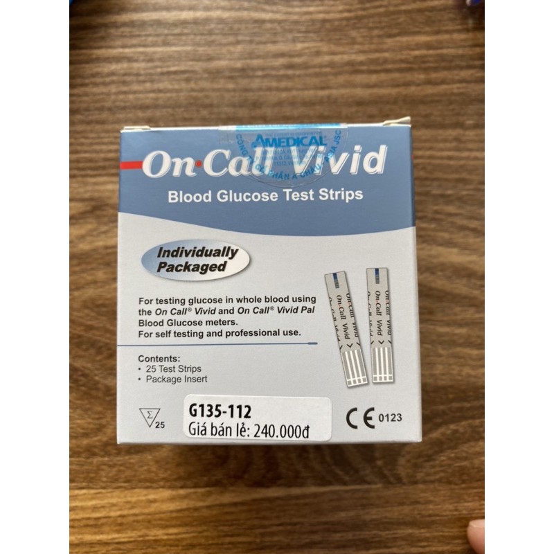 Que Thử Đường Huyết On Call Vivid hộp 25 test