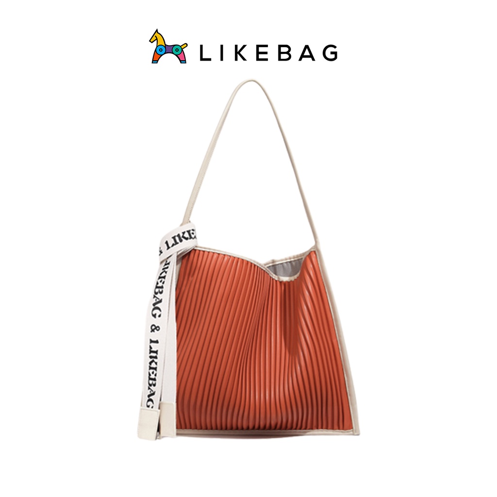 Túi xách nữ đeo vai LIKEBAG kẻ sọc thiết kế co giãn thời trang 219DJ6863 - LIBAGI