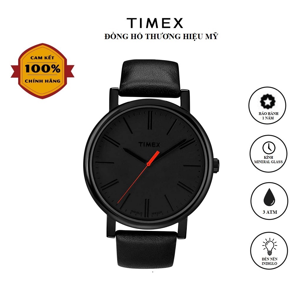 Đồng hồ Nam Timex Originals 42mm Leather Strap Watch T2N794 Dây Da - Chính Hãng