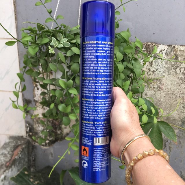 KEO XỊT TÓC GLORIN RESTYLE FASHION HAIR SPRAY 420ML ( XANH CỨNG)