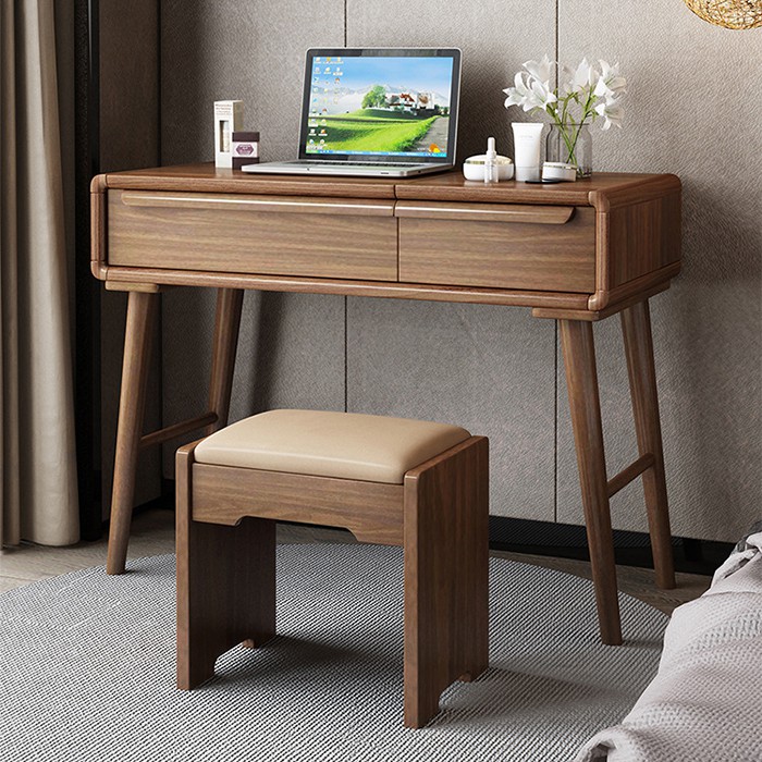 Bàn trang điểm đèn led gương lật kết hợp bàn làm việc Homexinh sang trọng hiện đại