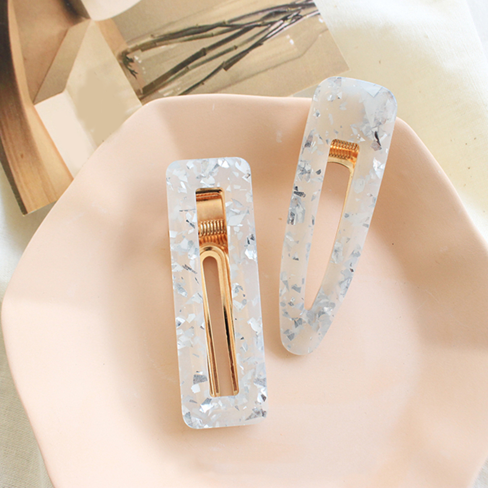 Kẹp Tóc Hình Chữ Nhật Đính Kim Sa Lấp Lánh Cho Nữ