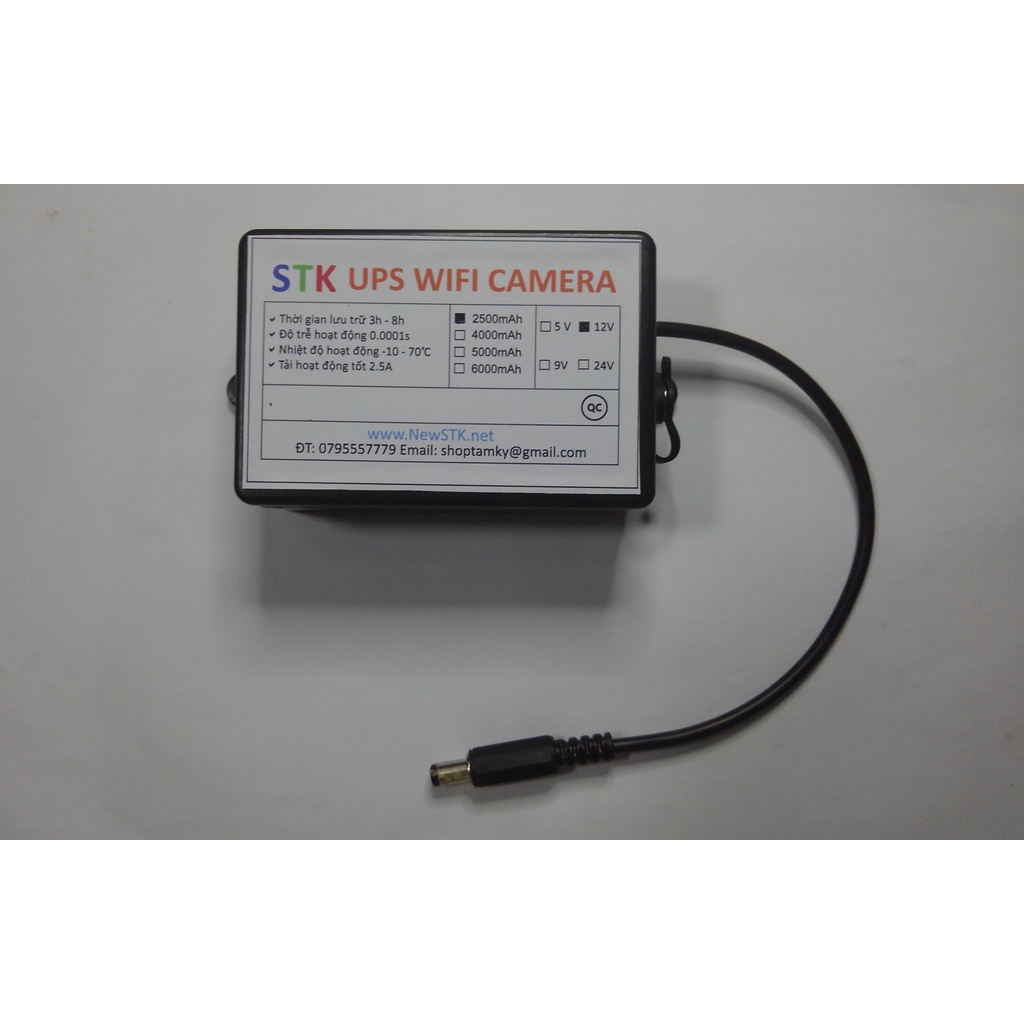 Nguồn dự phòng 12V  - 3000mAh - UPS 12V3 - STK