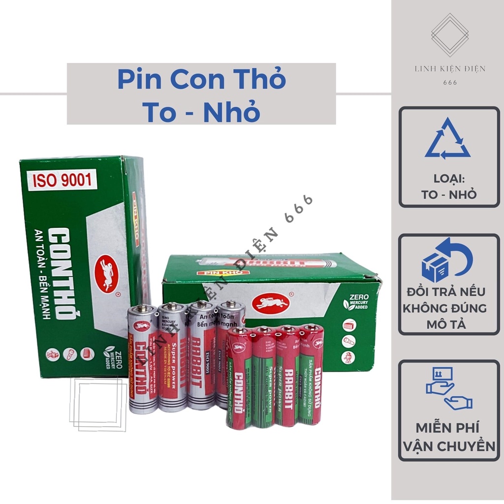 Pin Con Thỏ To Nhỏ Tiểu Đũa 1,5 v