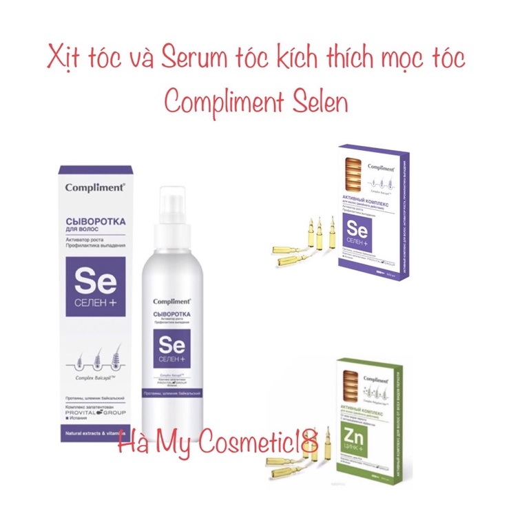 Xịt tóc &amp; Serum tóc kích thích mọc tóc Compliment Selen