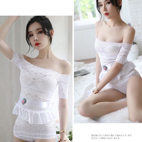 [Q11.HCM]  LL420 bộ ngủ ren sexy -Cosplay cô dâu