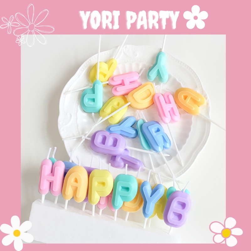 Bộ Nến Happy Birthday Chúc Mừng Sinh Nhật Đáng - Yori Party