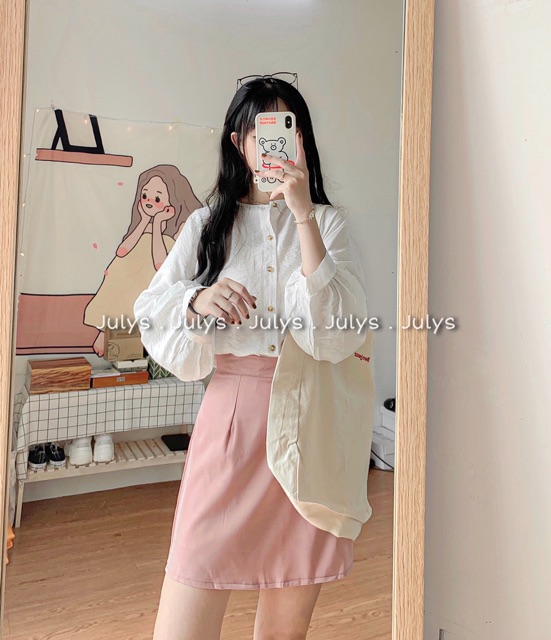 [Mã WASKT304 giảm 15% tối đa 30K đơn 99K] Sơ mi cổ tròn tay bồng (ảnh thật tự chụp kèm video cận cảnh) | BigBuy360 - bigbuy360.vn