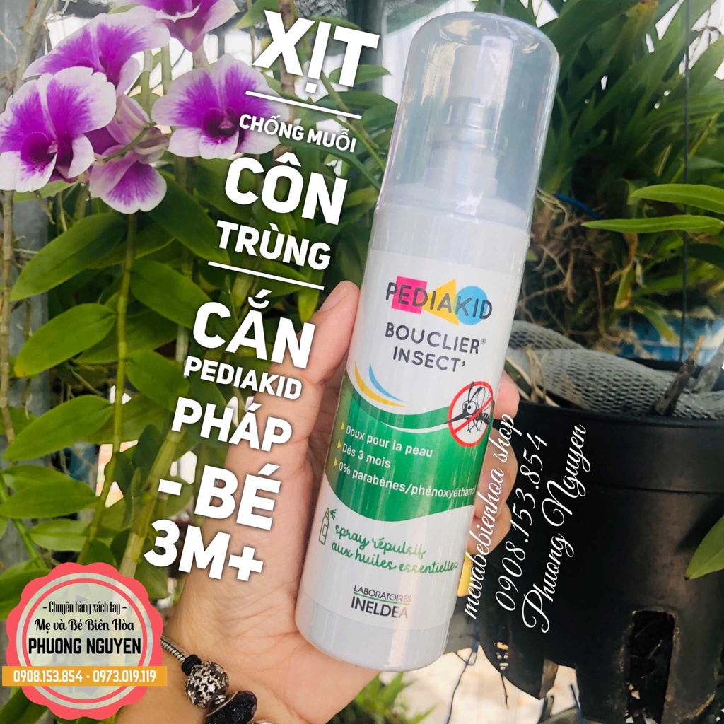 XỊT CHỐNG MUỖI PEDIAKID BOUCLIER INSECT SPRAY ACTION PREVENTIVE 100ML CHÍNH HÃNG - 11302