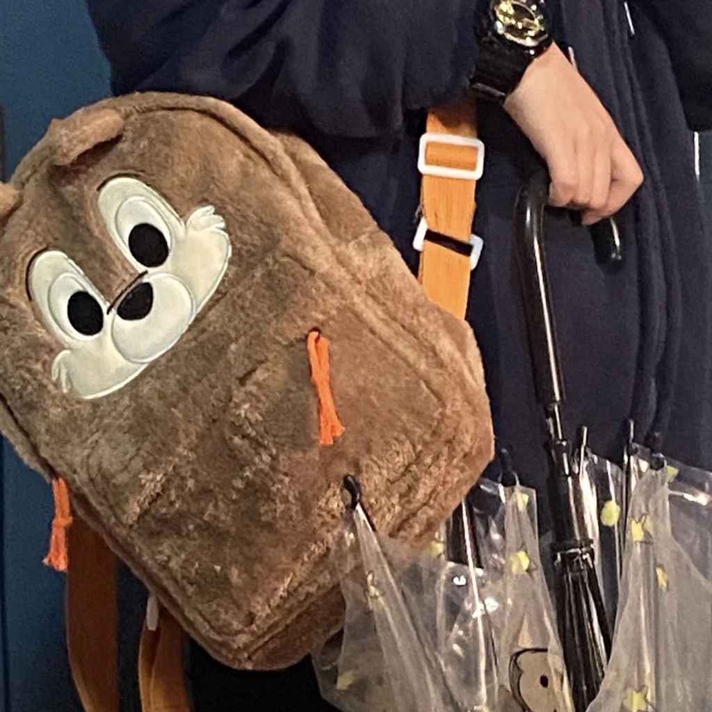 Ba lô Winnie the Pooh nhồi bông dễ thương Winnie the Pooh Chipmunk School - Disney gốc Nhật Bản - Vừa với máy tính 13&quot;