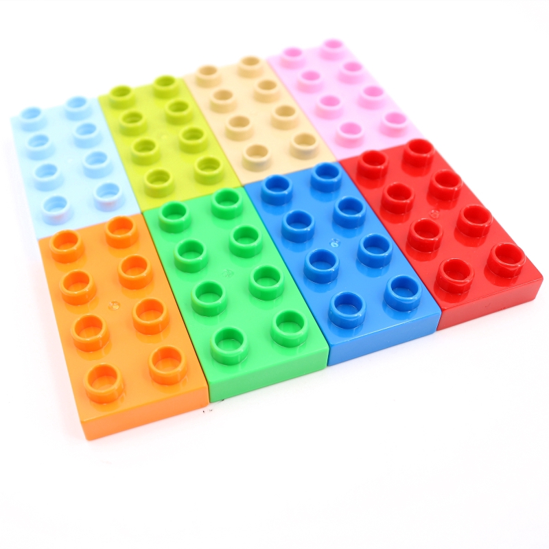 6PCS Set khối đồ chơi lego lắp ráp 8 lỗ bằng nhựa nhiều màu cho bé
