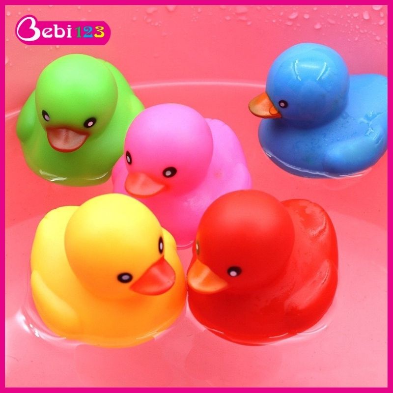 Set 9 vịt đồ chơi nhà tắm size to bóp kêu chút chít cho bé