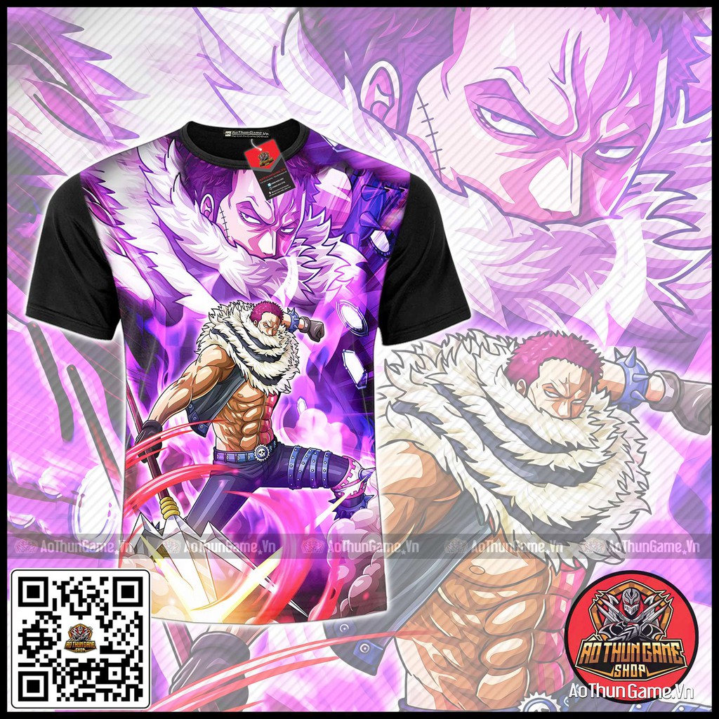 Áo thun One Piece Katakuri (3D Đen) Áo One Piece Charlotte Katakuri, áo đảo hải tặc Anime Manga (Shop AoThunGame