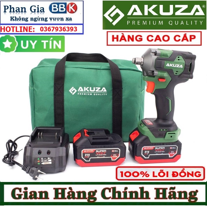 Máy siết bulong AKUZA 21V 380Nm 1/2 (Moter từ)