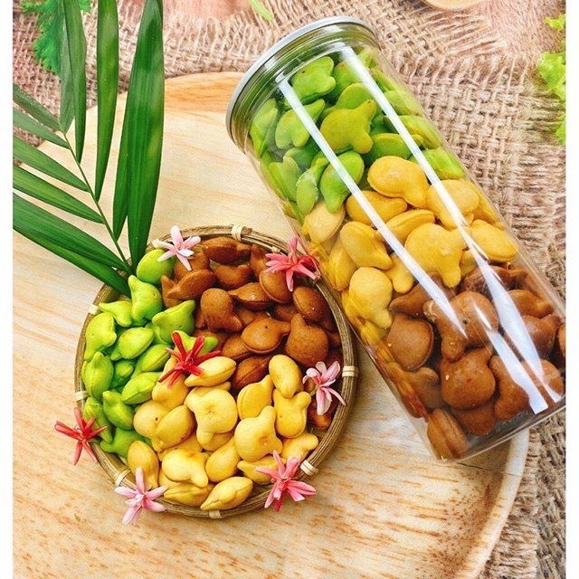 Bánh Gấu Nhân Kem Mix 3 Màu Thơm Giòn Ngon 420g