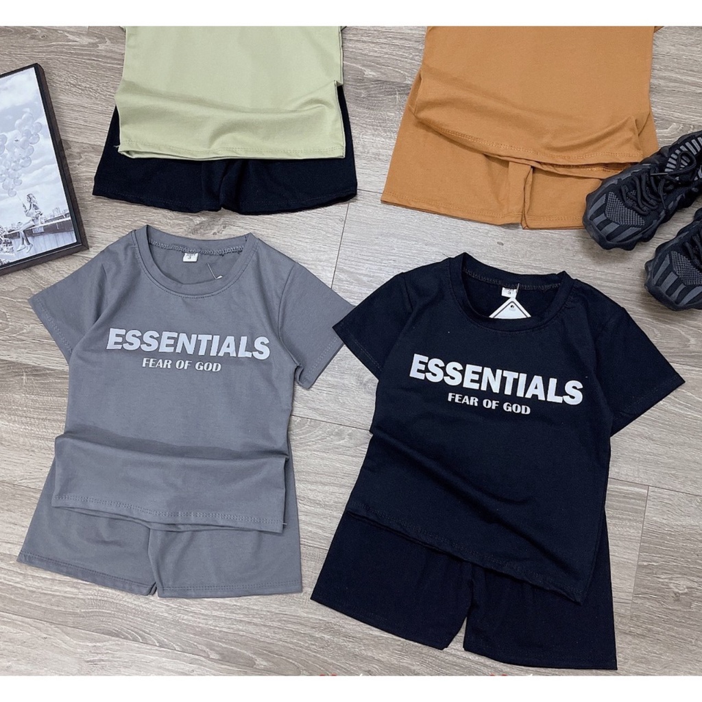 Bộ cộc tay bé trai, bộ cotton tàu loại 1 decal Essent ánh xịn xò cho bé