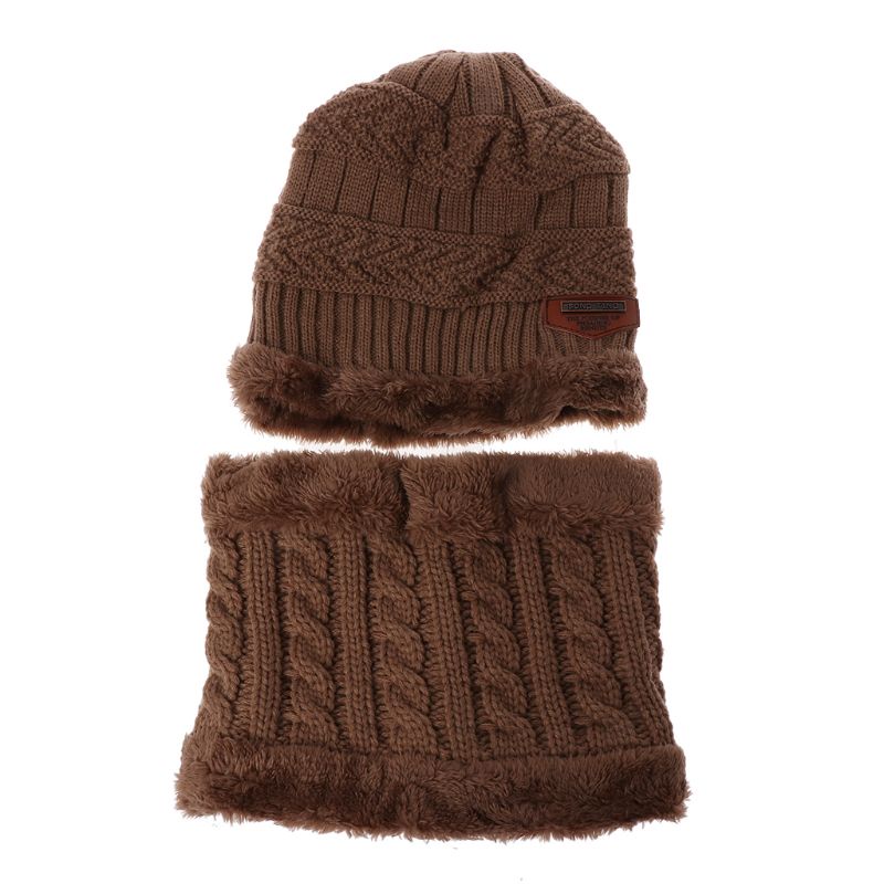 Mũ Len Dệt Kim Dày Dặn Giữ Ấm Mùa Đông Kèm Khăn Choàng Cổ Thời Trang Mới Cho Bé