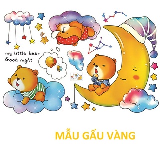 Decal dán tường gấu vàng đáng iu - trang trí phòng trẻ em