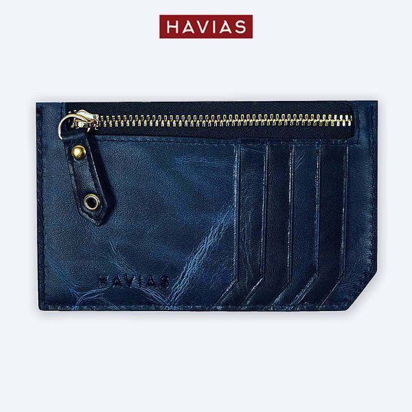 Ví da Mini Harmony Handcrafted Wallet HAVIAS_Xanh Navy