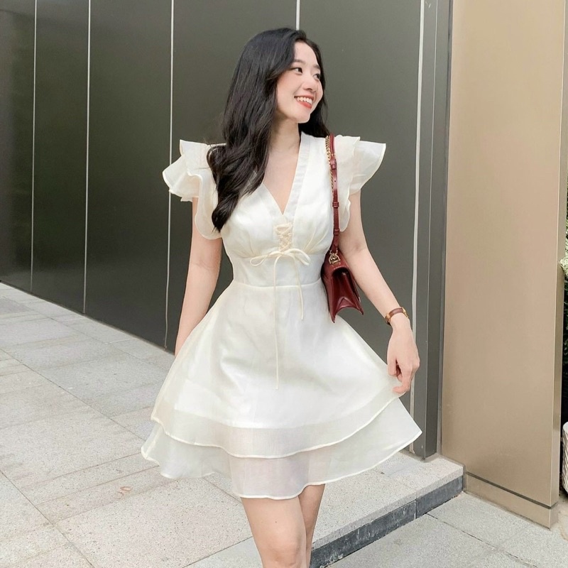 🦋Đầm Oganza Đan Dây Ngực🦋
