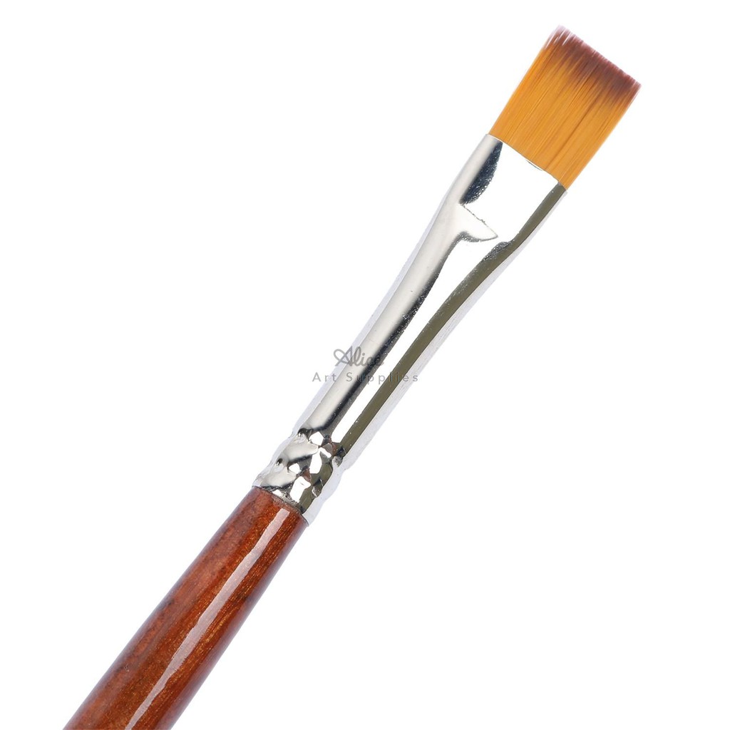 Cọ Vuông Vẽ Bút Lông Vẽ Màu Nước HAND ZBS1 Đầu Dẹt Cán Nâu