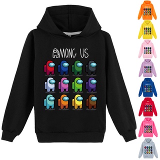 Áo khoác hoodie 100% cotton in hình Among US Among cho bé trai và bé gái y2K9