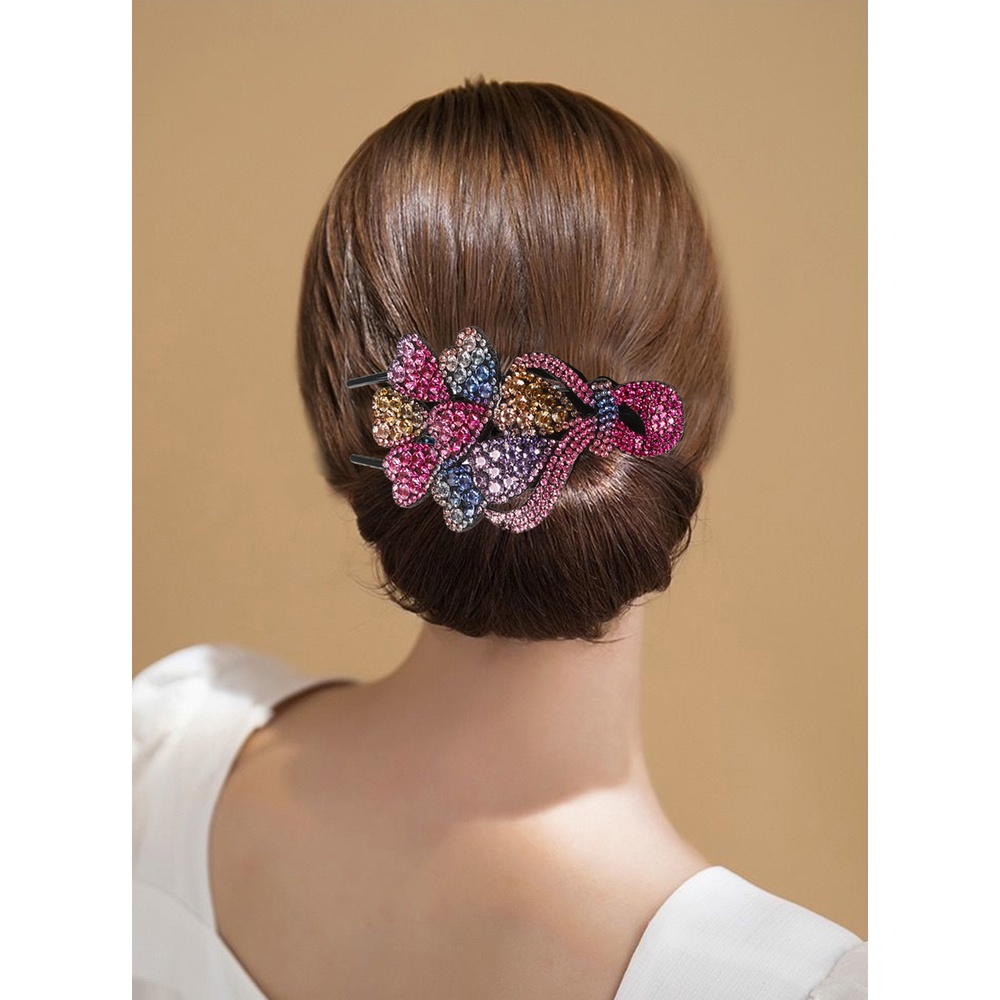 Kẹp tóc HAIMEIKANG hình trái tim đánh kim cương nhân tạo vintage thanh lịch cho nữ