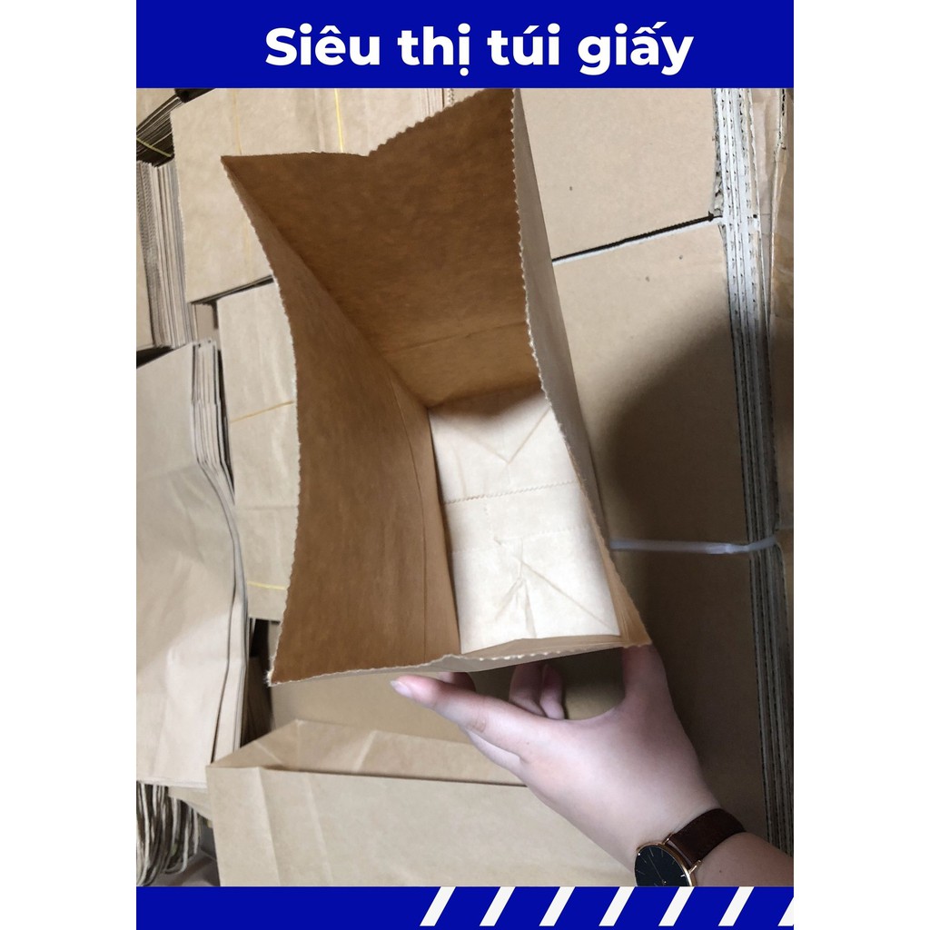 COMBO 10 CHIẾC TÚI GIẤY KRAFT XI MĂNG S1: 15.5x9x25 cm KHÔNG QUAI ( ẢNH THẬT SHOP TỰ CHỤP)