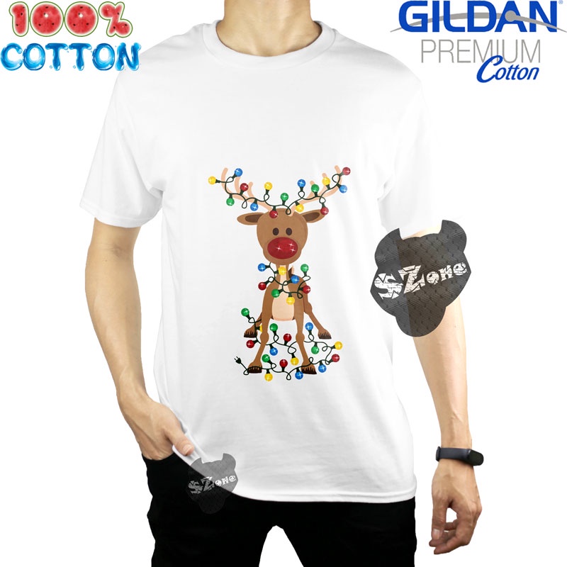 [Có BIG SIZE] Áo Phông Nam Cotton 100% In hình Tuần Lộc Noel Cao Cấp -hao SZone PM92