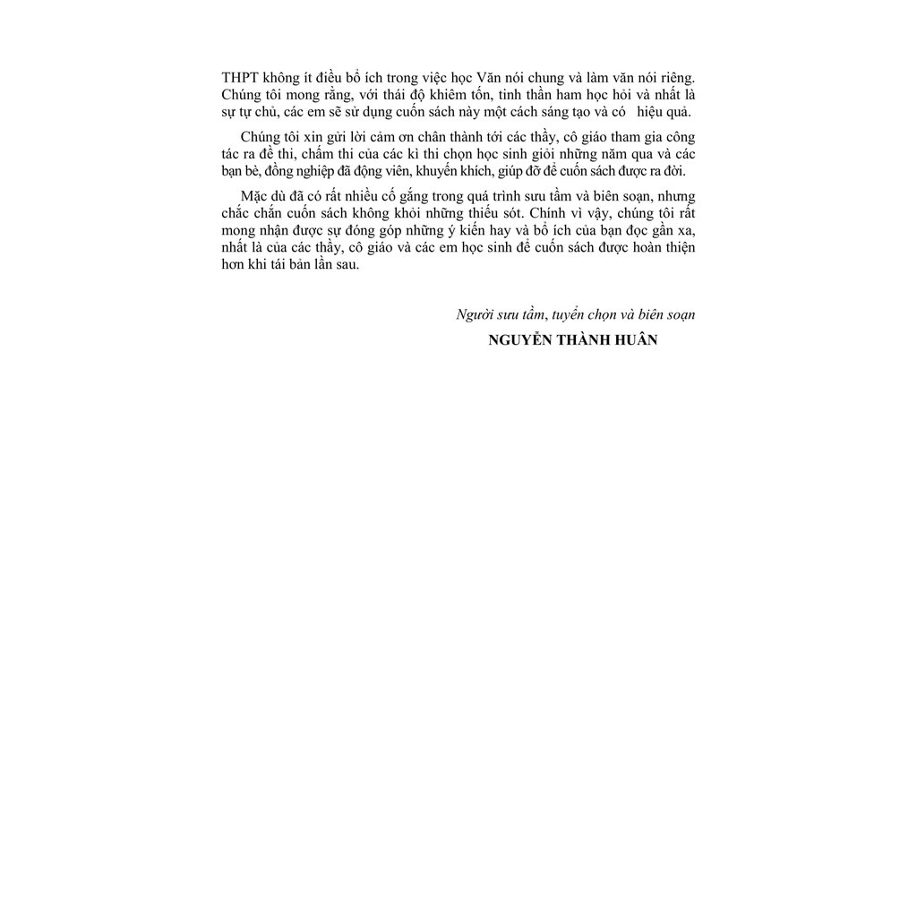 Sách tuyển chọn những bài văn đạt giải cấp thành phố, tỉnh và quốc gia