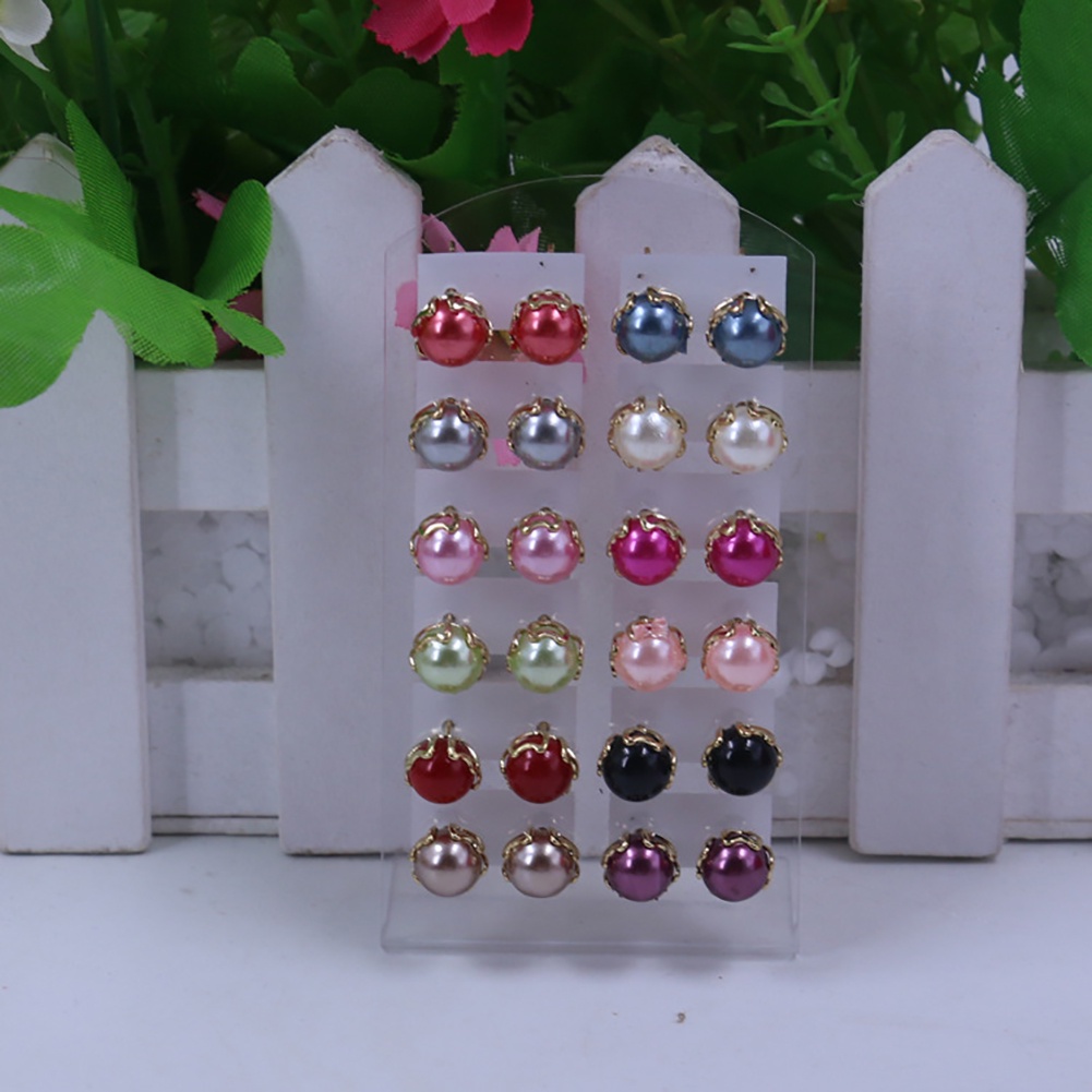 Set 12 Đôi Bông Tai Ngọc Trai Giả Thanh Lịch Cho Nữ