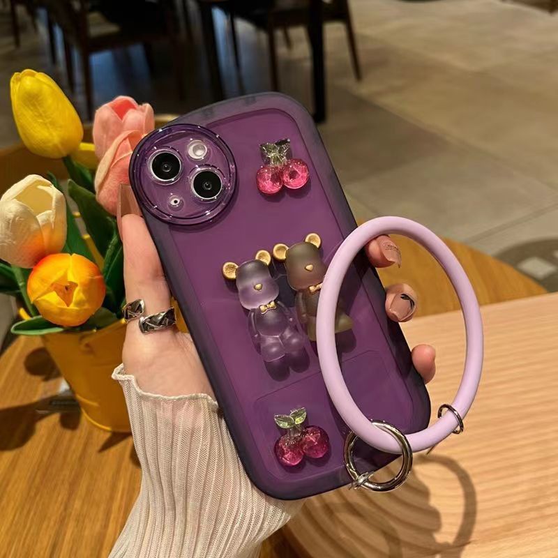 Ốp Điện Thoại Màu Kẹo Thạch Sang Trọng Có Dây Đeo Cổ Tay Cho 7G 8G SE 2020 7P 8P 13 12 11 Pro Max XS Max XR X XS