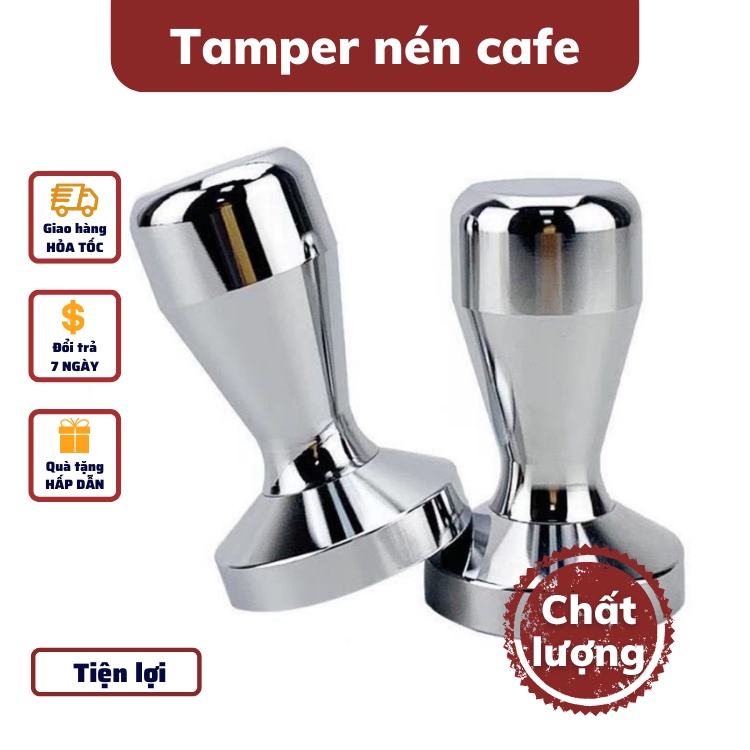 Tay Nén Tamper 49mm dụng cụ nén cafe pha Espresso Inox cao cấp tay nén café đường kính 49-51-53-58m