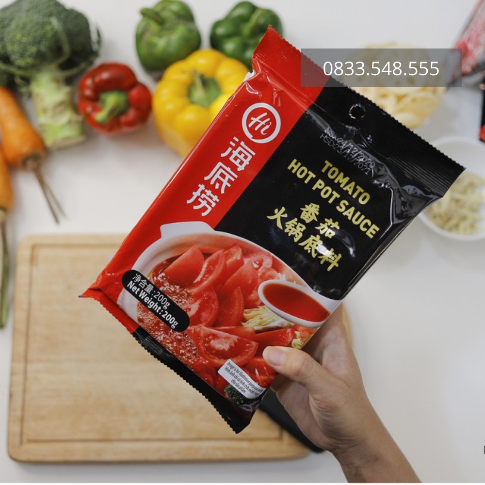 Cốt Lẩu Cà Chua Haidilao Vị Thanh Dịu Thơm Ngọt, Cốt Gia Vị Lẩu Haidilao Chính Hãng Tứ Xuyên