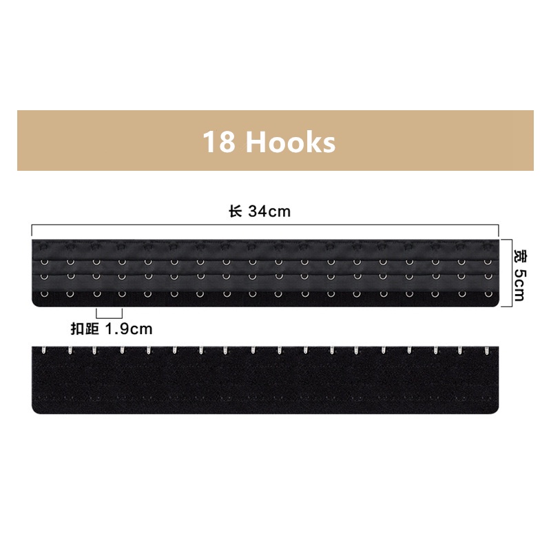 Dây Đai 3 Hàng 18 Móc Mở Rộng Cho Áo Ngực Lưng Có Thể Điều Chỉnh