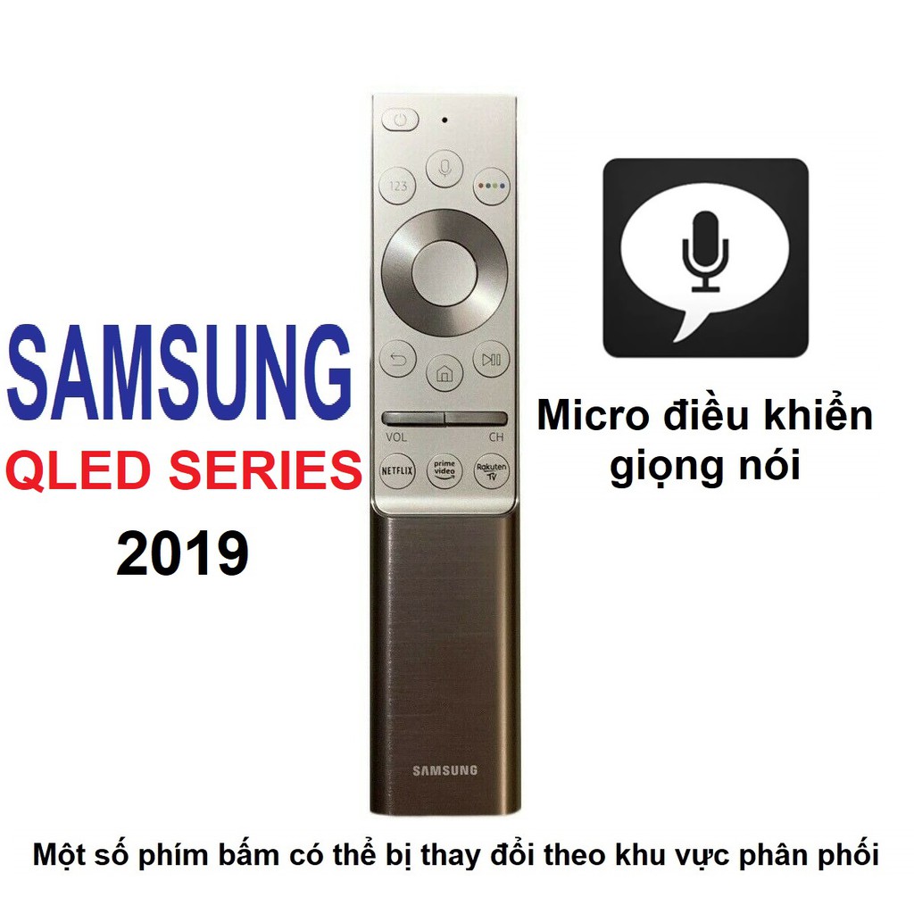 Remote điều khiển tivi SAMSUNG QLED 2019 (Bạc - Micro điều khiển giọng nói)