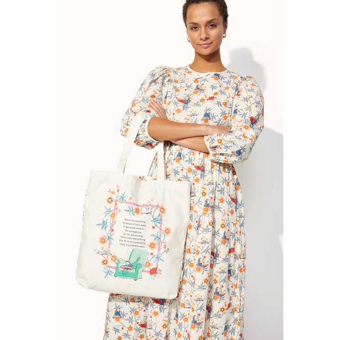 Cath Kidston - Túi đeo vai/Perfect Shopper - Firework Floral PL01 - Cream -1045956