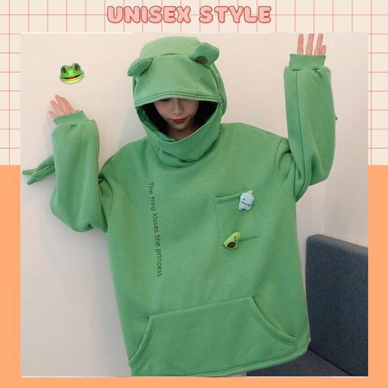 ÁO HOODIE ẾCH KHOÁ MIỆNG SIÊU CUTE 😂😂