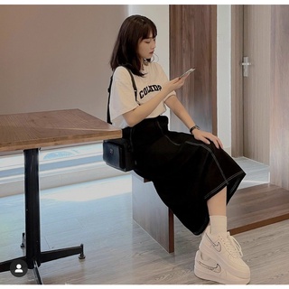 Chân váy dài chất kaki chỉ viền