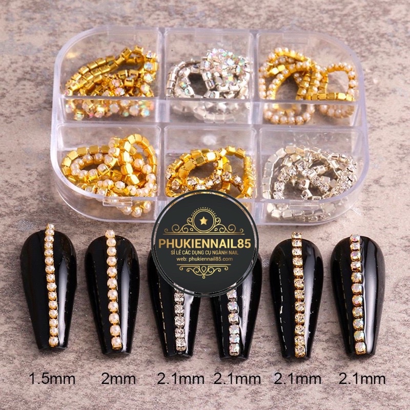 set dây đá trang trí móng