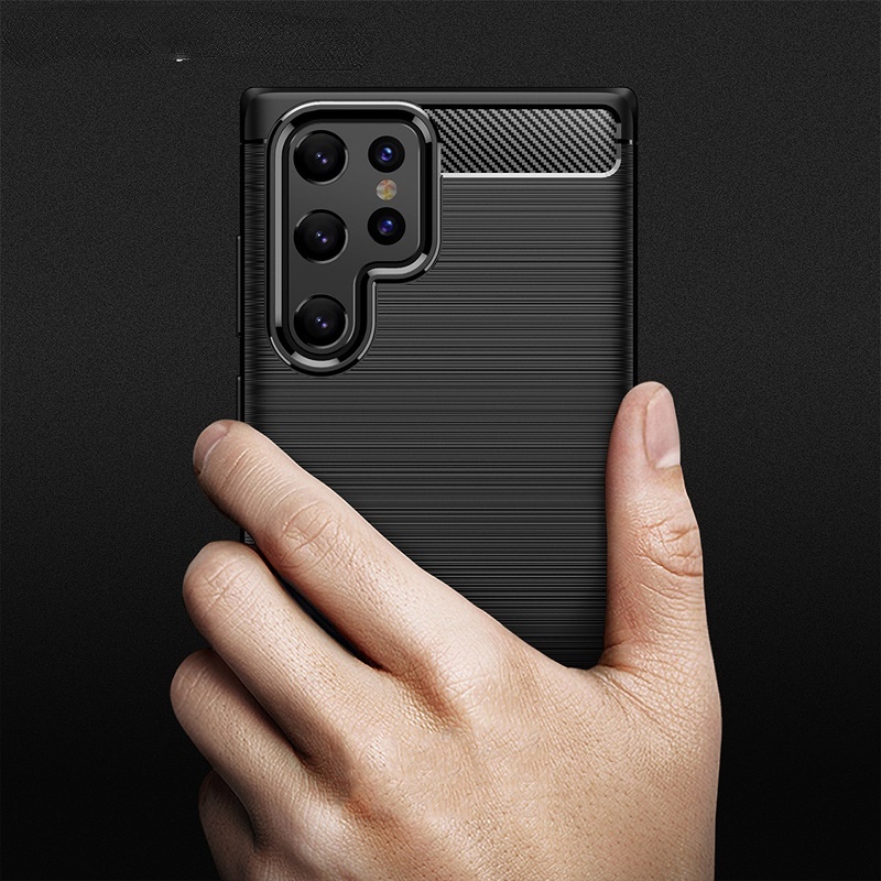 Ốp Điện Thoại Silicon Sợi Carbon Mặt Nhám Chống Rơi Cho Samsung Galaxy Note 20 10 S22 S21 S20 FE S10 Xcover 5 Pro Plus Ultra