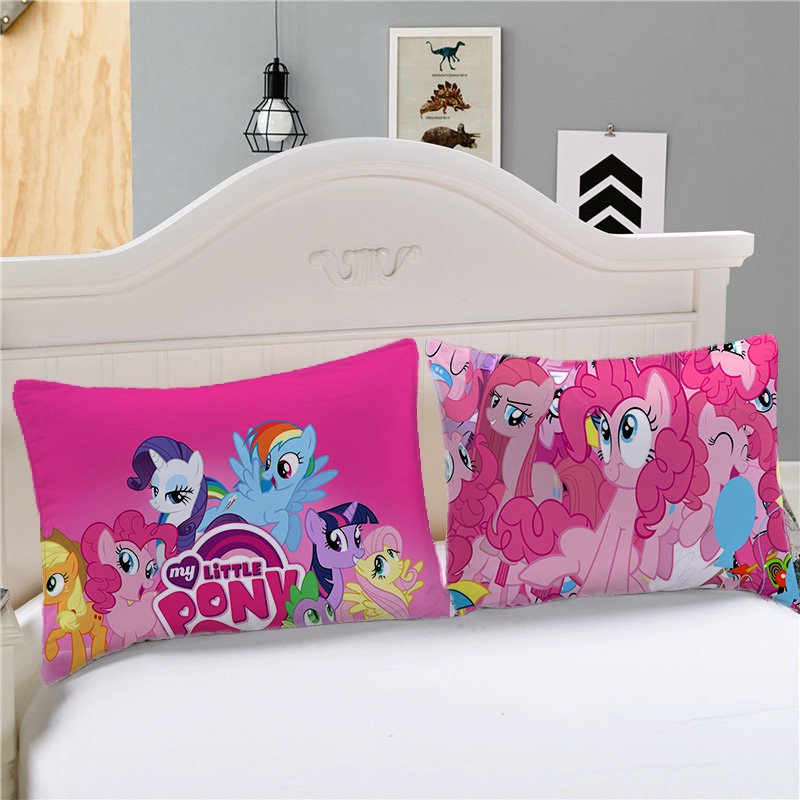 Vỏ Gối Chữ Nhật 30x50cm/50x75cm In Hình Ngựa Pony Dễ Thương